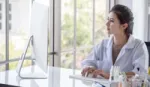 Young Scientist on the computer