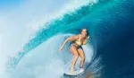 Pro-surfer Bethany Hamilton riding a wave